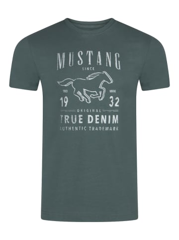 Mustang T-Shirt Basic Print Tee in Grün