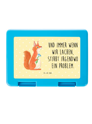 Mr. & Mrs. Panda Brotdose Eichhörnchen Blume mit Spruch in Gelb Pastell