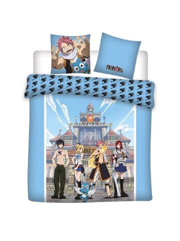 COFI 1453 Fairy Tail Doppelbettwäsche Set – 1x Deckenbezug 240x220 & 2x in Blau