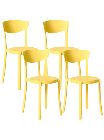 Beliani 4er-Set Esszimmerstuhl VIESTE in Gelb