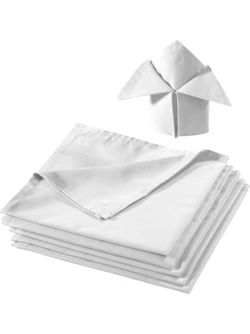 REDBEST Baumwolle Serviette 6er-Pack Seattle in weiß