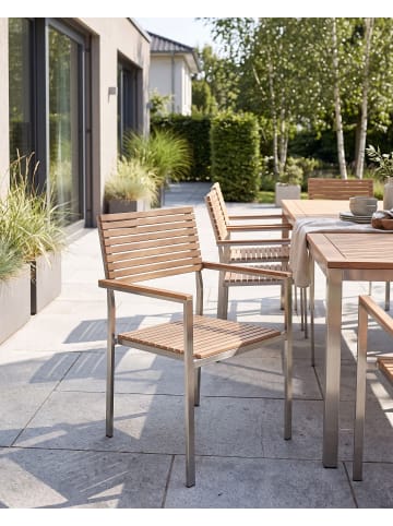 6er-Set Gartenstuhl VIAREGGIO in Braun/Silber