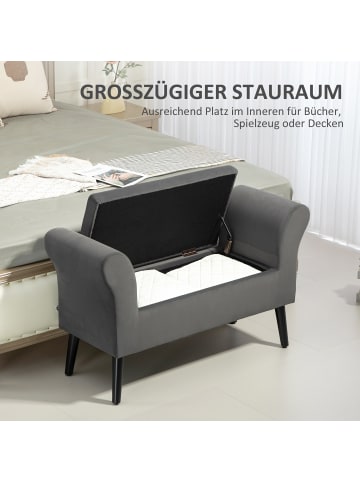 HOMCOM Sitzbank mit Stauraum-111,5B x 41T x 65H cm-Dunkelgrau