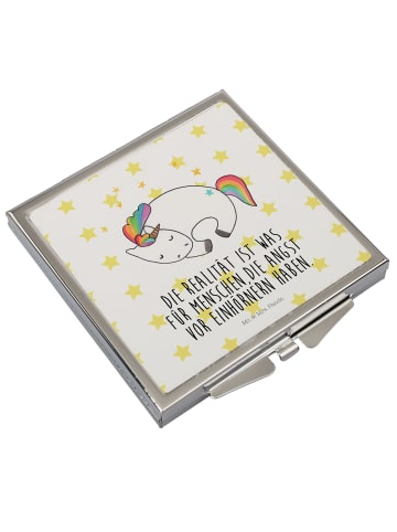 Mr. & Mrs. Panda Kosmetikspiegel Einhorn Nacht mit Spruch in Weiß