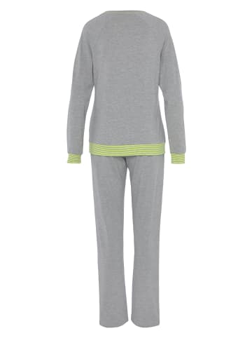 VIVANCE DREAMS Pyjama in grau/neon-gelb