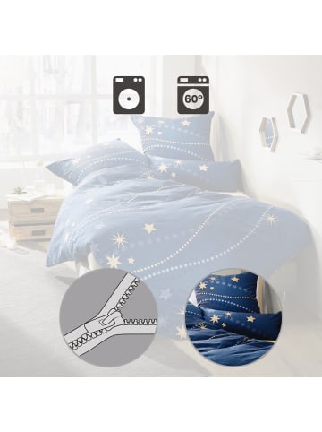 REDBEST Flanell Bettwäsche in blau