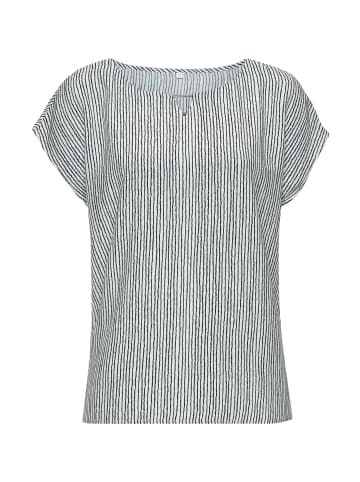 Vivance Kurzarmbluse in weiß-schwarz gestreift