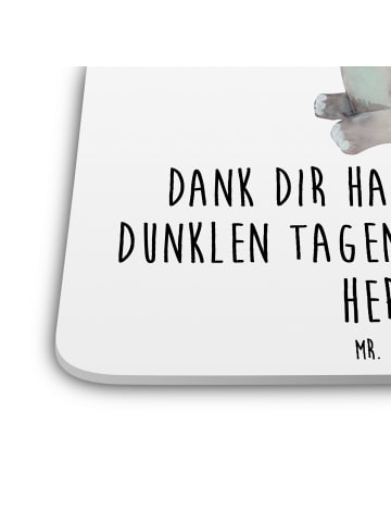 Mr. & Mrs. Panda Tischuntersetzer Elefant Biene mit Spruch in Weiß