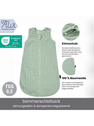 Kinderhaus Blaubär Alvi Mull-Schlafsack TOP in Uni Granite