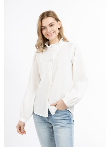 DreiMaster Vintage Damen Langarmbluse in Wollweiss