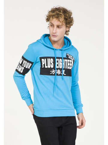 PLUS EIGHTEEN Herren Kapuzenpullover in Türkis