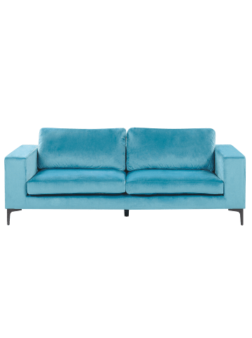 Beliani 3-Sitzer Sofa VADSTENA in Blau/Schwarz - (W) 215 x (H) 82 x (L) 87 cm