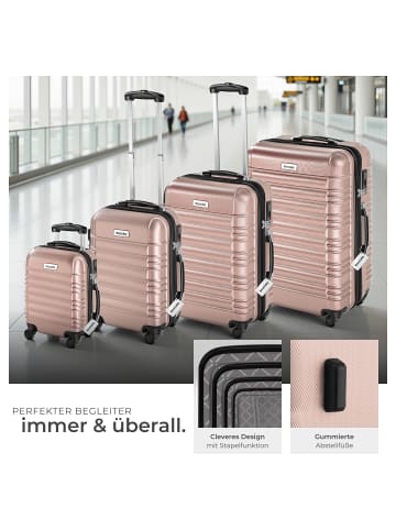 tectake Hartschalenkoffer-Set aus robustem ABS-Kunststoff, 360° drehbar