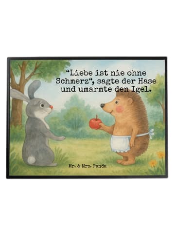 Mr. & Mrs. Panda schreibtischunterlage Hase Igel Design mit Spruch in Weiß