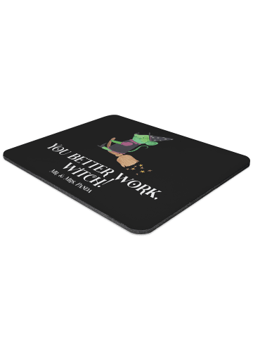 Mr. & Mrs. Panda Maus-Pad Halloween Hexenpower mit Spruch in Schwarz