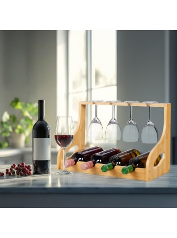 relaxdays Weinregal in Natur - (B)44,5 x (H)30 x (T)23,5 cm