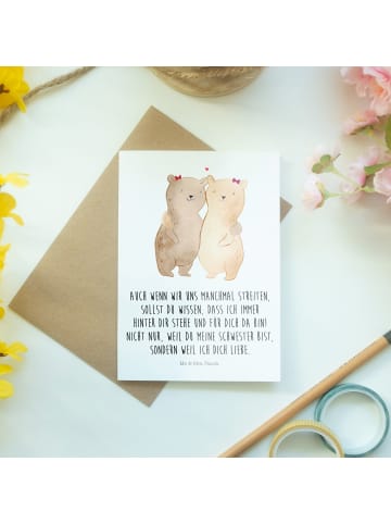 Mr. & Mrs. Panda Grußkarte Bären Schwestern mit Spruch in Weiß