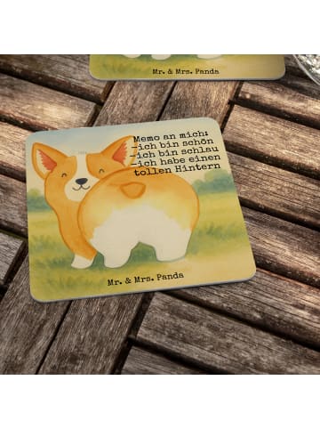 Mr. & Mrs. Panda Getränkeuntersetzer Corgi Po Design mit Spruch in Weiß
