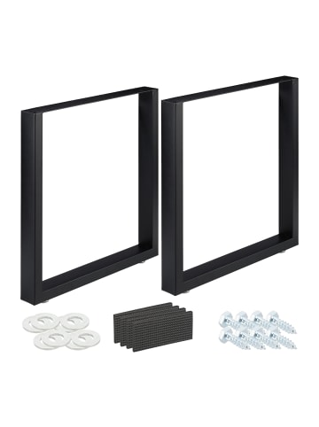 relaxdays 2tlg. Tischkufen Set in Schwarz - (B)70 x (H)72 x (T)8 cm