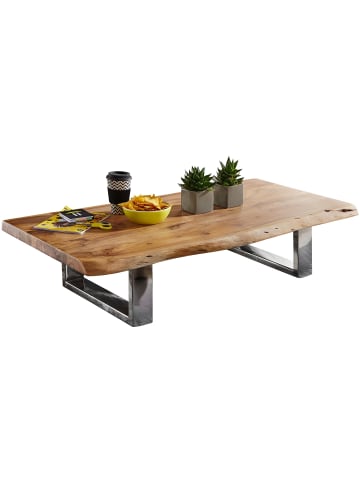 KADIMA DESIGN Couchtisch 115 x 25 x 58 cm Massiv Holz Metallgestell groß,