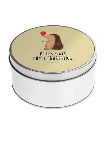 Mr. & Mrs. Panda Zuckerdose Igel Luftballon mit Spruch in Gelb Pastell