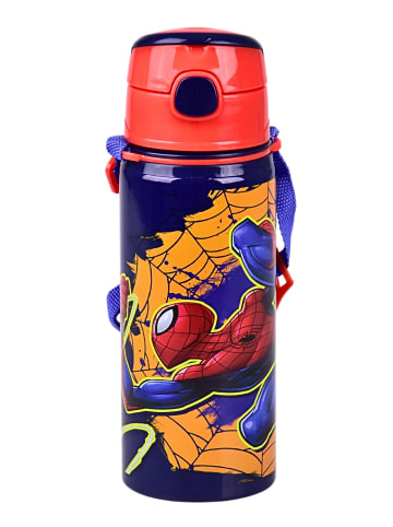 Spiderman Alu-Trinkflasche Spider-Man 600 ml mit Klappdeckel & Tragegurt in Bunt