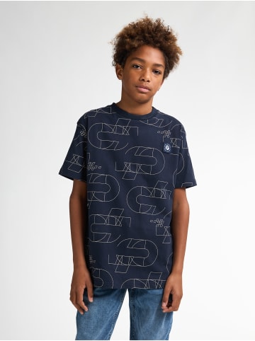 Petrol Industries T-Shirt mit Allover-Muster Marlinview in Blau