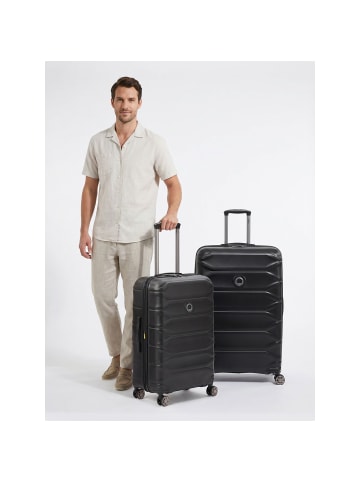 Delsey Meteor 4-Rollen Kofferset M + L mit Dehnfalte in deep black