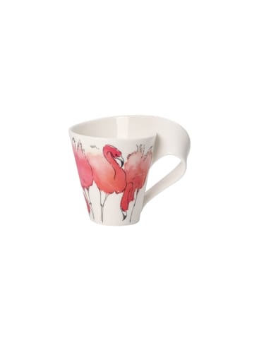 Villeroy & Boch Becher mit Henkel NewWave Caffè in Weiß-Rosa 300 ml in weiß-rosa