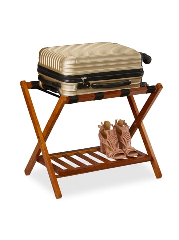 relaxdays Kofferständer Natur - (B)66x (H)54,5 x (T)44,5 cm