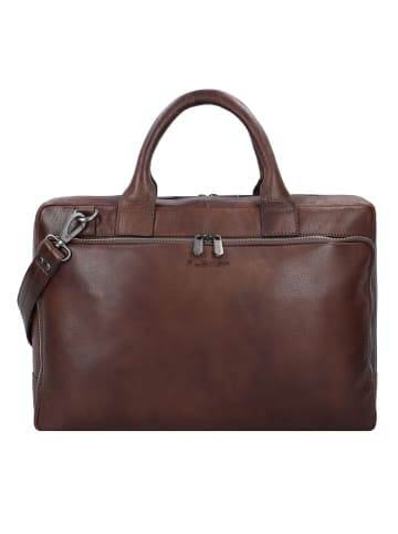 Plevier Vintage Bill Aktentasche Leder 40 cm Laptopfach in braun