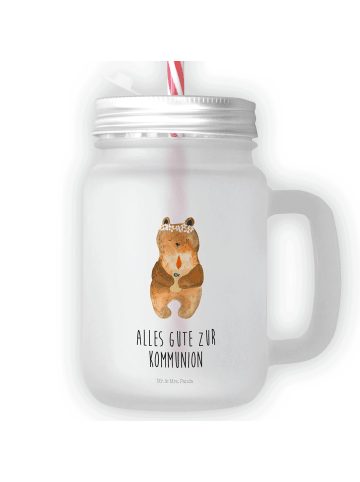Mr. & Mrs. Panda Mason Jar Bär Kommunion mit Spruch in Transparent