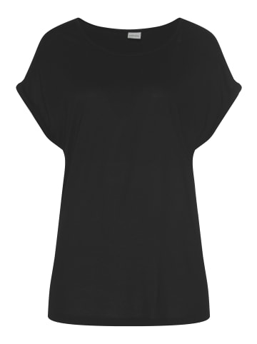 LASCANA Kurzarmshirt in schwarz