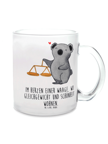 Mr. & Mrs. Panda Tee Tasse Waage Astrologie mit Spruch in Transparent