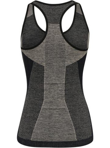 Hummel Hummel Top Hmlclea Yoga Damen Atmungsaktiv Schnelltrocknend Nahtlosen in CHATEAU GRAY/BLACK MELANGE