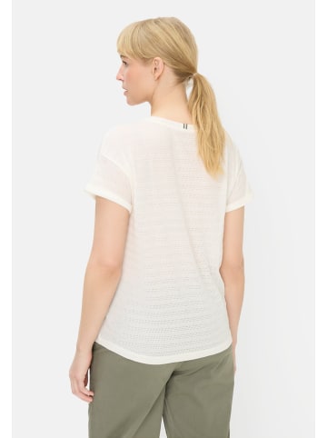 Camel Active T-Shirt mit Rundhalsausschnitt aus reiner Baumwolle in Milchweiß