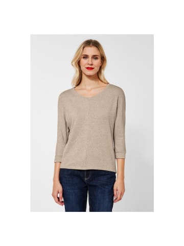 Street One Langarmshirt in buff sand melange