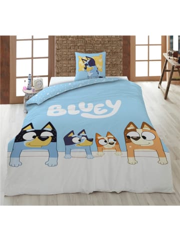 COFI 1453 Bluey 2-teiliges Bettwäsche-Set für Kinder – Decken- und Kissenbezug in Blau