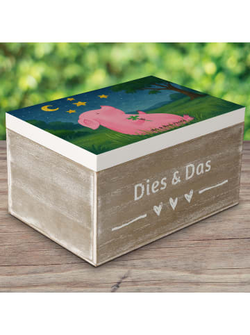 Mr. & Mrs. Panda fotobox Schwein Glück Design ohne Spruch in Weiß