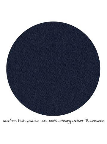 Alvi Bettwäsche Mull mit Knopf 80 x 80 cm - P in blau