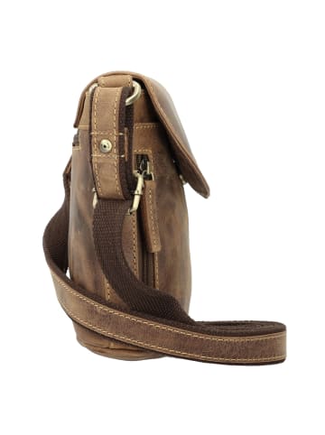 Greenburry Vintage Umhängetasche Leder 20 cm in brown