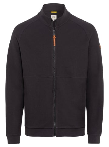 Camel Active Sweatjacke aus reiner Piqué-Baumwolle in Schwarz