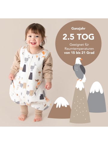 Schlummersack Schlafsack mit Füßen und umklappbaren Bündchen, 2.5 TOG in Orange