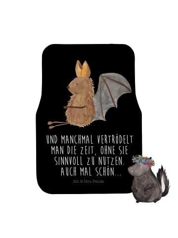 Mr. & Mrs. Panda Automatte Fledermaus Sitzen mit Spruch in Schwarz