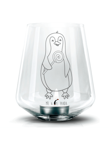 Mr. & Mrs. Panda Glas Kerzenhalter Pinguin Lolli ohne Spruch in Transparent