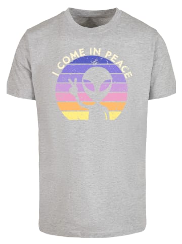 F4NT4STIC T-Shirt Alien Peace Sunset in grau meliert