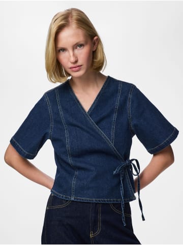 Pieces Jeanshemd in Dark Blue Denim