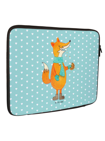 Mr. & Mrs. Panda Laptophülle Fuchs Keks ohne Spruch in Türkis Pastell