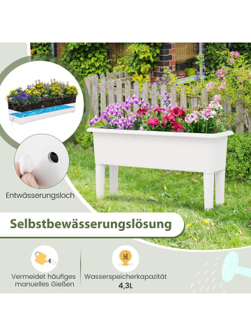 COSTWAY 2er Set Hochbeet 80x30x40cm in Weiß