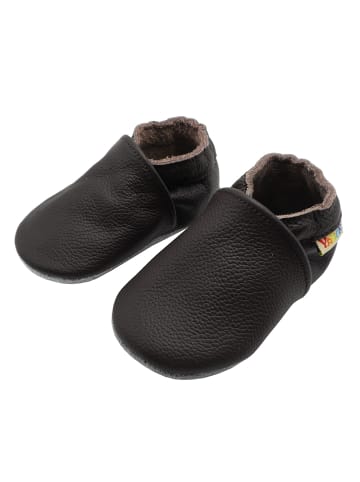 Yalion Baby Krabbelschuhe aus Leder, weiche Lauflernschuhe mit rutschfester Sohle 
